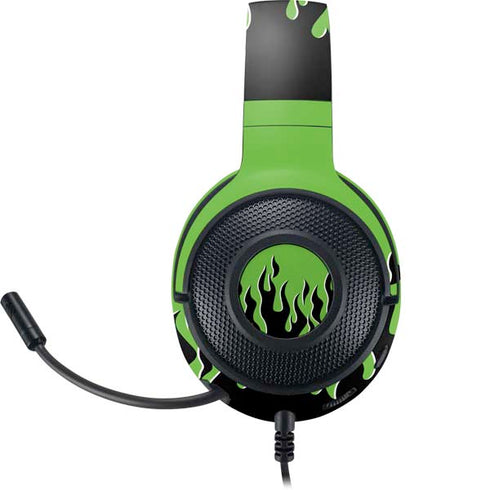 Green Flames Razer Kraken X Skin